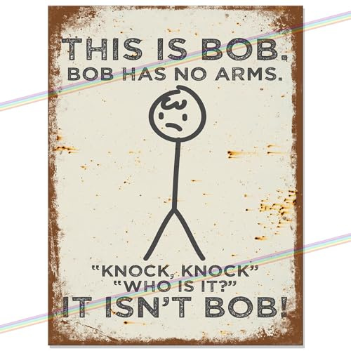 P&P Homeware This Is Bob Funny Aluminium Sign - 15x10cm Retro Wall Plaque for Man Cave, Pub Shed, Garage, Kitchen Decor Garden Bar - Witty Father’s Day 30th 40th 50th 60th Gift