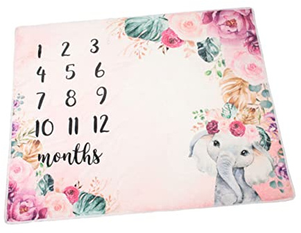 VICASKY Wachstumsdecke mit Alteranzeige für Fotos Kuschelige Flanelldecke als Hintergrund für Babyfotos und Erinnerungsaufnahmen Geeignet für Neugeborene und Kleinkinder
