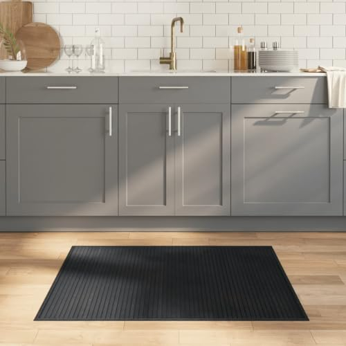 LXYZWRW Dekor-Teppich, rechteckig, grau, 80 x 100 cm, Bambus-Teppiche