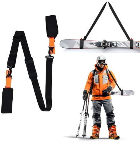 Mtlhbcg Skigurte zum Tragen,1 Stück Universal Ski Tragegurt Verstellbar Skigurt,Tragbarer Skigurt,Schultergurt/Riemen Für Skiboard Snowboard, fur Outdoor Ski-Ausrüstung,ideal für Familien
