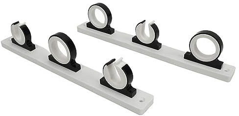 Rutenhalter für 2 Ruten, RASTKY Angelrutenhalter, Schlagfestes Aluminium, Universelle Passform für Marine-LKW-Wohnmobile, Wand-/Deckenmontage, Verriegelungsende, Nylon-Verriegelungsring, Verhindert