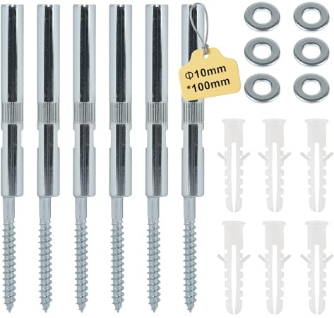 EXLECO 6x Unsichtbar Wandregal Halterung Ø10x100mm Tablarträger Stahl Regalhalter Schweberegal Halterung Versteckte Regalhalterung Schwerlast Schwebende Regalträger mit Unterlegscheiben und Dübel