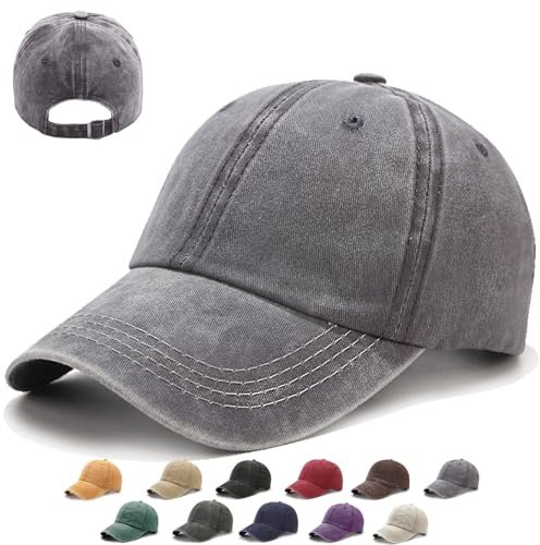 XIEXIESHER Unisex Baseballkappe Herren,Outdoor Damen Cap Metallverschluss Verstellbar, 14 Farben, Vintage Basecap Kappe, Retro Schutz Reisen Angeln Camping Einfarbig Mütze Sport Cool Mode