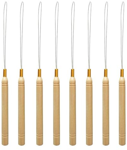 8 Stück Micro Loop Haarverlängerungen, Nano-Perlenwerkzeug, Haarverlängerungsschlaufen-Einfädler, Nano-Ring-Werkzeug, Verlängerungsschlaufen-Nadelgewinde, für Haar- oder Federverlängerungen (Original