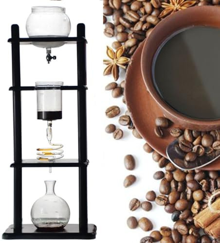 SFSLBFB Cafetera de Goteo frío, cafetera de Goteo Lento, cafetera Japonesa de Goteo frío, cafetera de Hielo, 1000 ml, 13 x 8,7 x 32 Pulgadas