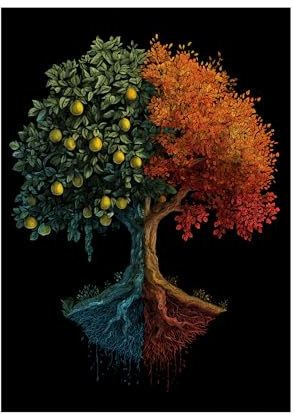 XENIOU Quadro albero della vita da parete Pittura di fantasia su un grande albero stampe da parete, stampe su tela, La Casa Camera da Letto Soggiorno Cucina Ufficio.(blu)-70x100cm Non incorniciato