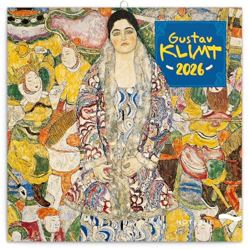 NOTIQUE Calendario da parete 2026 Gustav Klimt, calendario mensile in brochure, design estetico 30 x 30 cm (aperto 30x60)