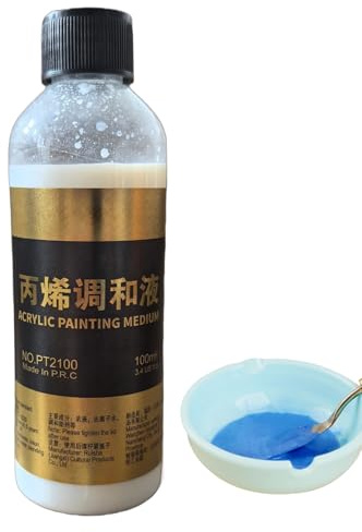 Biniveil Médium pour Peinture Acrylique | 100ml Médium De Dilution,Additif De Mélange Fluide Pour Outil De Préparation De Palette Pour Étudiants Enseignants Artistes Modèles Et Projets Artisanaux