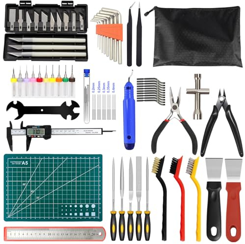 YOTINO Kit d'Outils pour Imprimante 3D, 82 Pièces Accessoires Impression 3D avec Pinces, Pinzettes, Couteau de Sculpture, Aiguilles de Nettoyage et Clés pour Maintenance et Finition