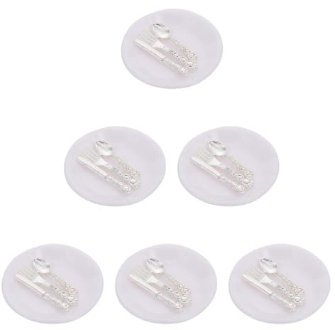 BESPORTBLE Set 6 Mini Stoviglie in Miniatura per Casa delle Bambole, Forchette e Cucchiai Decorativi Resistenti, Accessori per Arredamento Scena Gioco