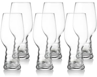 klink LONDON Brixton Crystal Beer Glasses – Set of 6 Lead-Free Crystal Pint Glasses, 520ml Modern Lager Ale & Craft Beer Glasses, Dishwasher Safe
