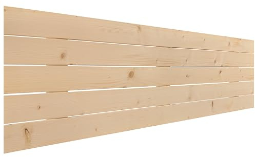 DHOME Cabecero de Madera Natural de Pino Estilo Palet Horizontal Cama Palets Herrajes incluidos (135x46 Palet 5)