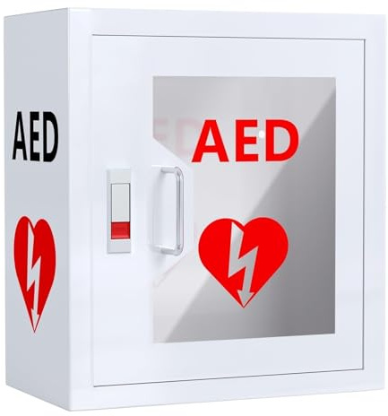 Defibrillator-Schrank für öffentliche Bereiche - Hochschlagefeste Universal-AED-Box mit Zugangssicherung