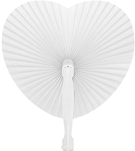 Tomkity 72 pz Ventagli Matrimonio Bianchi Pieghevoli in Carta per Matrimonio Decorazioni Nozze a Forma di Cuore