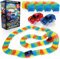 Create-A-Track Car Track Set - Race Track Toy With 220 Track Pieces & 2 Light Up Cars - Glow Tracks Racing Set For Boys or Girls