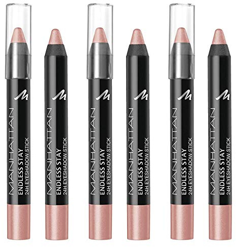Manhattan Endless Stay 24h Eyeshadow Stick, 025, Voluptuous Pink, 3er Pack(3 x 3.25 ml)