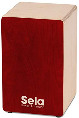 Sela SE 165 Primera Cajon Red mit Sela Snare System, aufgebaut, für Einsteiger und Fortgeschrittene, Made in Germany