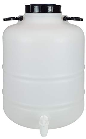 Bidón Garrafa Plástico Alimentario 30 litros con grifo y asas redondo. Boca ancha. Apto para agua consumo humano y todo tipo de líquidos.