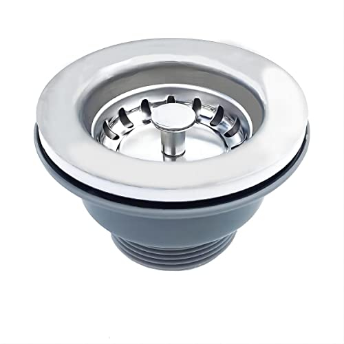 Qrity Bonde d'évier sans trop Plein Panier INOX ø 84 mm 1½, Acier Inoxydable + ABS, Bonde + Panier