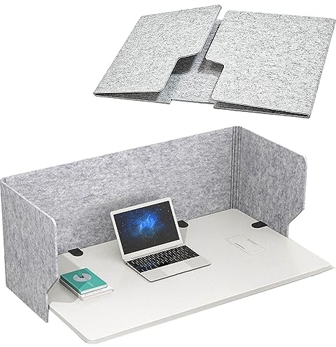SAGIDAR Faltbar Trennwand, Table Divider Polyesterfaser, 60/80/100cm Büro Desktop Schallwand, Tragbar Leicht, Akustische Trennwände Freistehend, Für Computer/Schreibtisch/Wohnzimmer