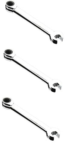 Uonlytech 3pcs Ratchet Wrench Dual Head Spanner Easy to Use Home Factory Standard