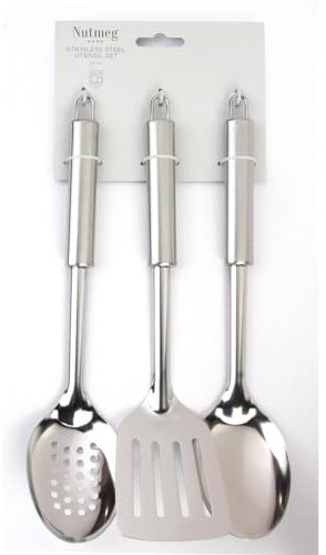 Nutmeg Home 3pc Stainless Steel Utensil Set