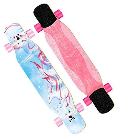 47 Zoll Lange Boards Skateboard 7-lagiges Ahornholz Longboards Skateboard Drop Through Skateboard Deck Cruiser Skateboards für Kinder Erwachsene, Anfänger Jungen Mädchen Te