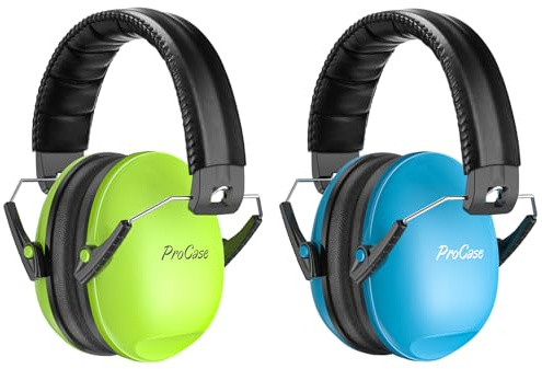 Procase Casco Anti Rumore Bambino, Casco Pieghevole Regolabile Confortevole, Con Attenuazione SNR 34dB, Cerchietto Morbido per Medio Rumore o Stressante