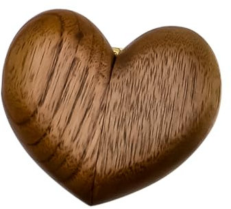 Hsthe Sea Ringbox, Herz-Ringbox, Walnussholz, Ringkissen für Hochzeit, Verlobung, Antrag, Jubiläum, Ringe zur Aufbewahrung