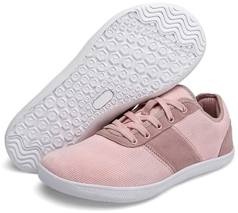 AONEGOLD Herr Barefoot Minimalistiska damskor barfota bred tå lätt halkfria sneakers ventilerande spår löpning promenadsneakers, 371 rosa, 38 EU