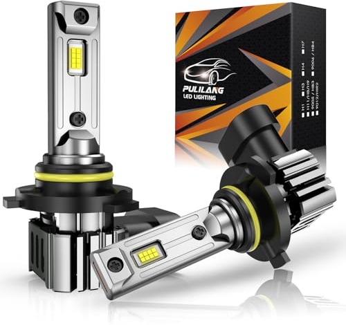 Pulilang HB4 9006 LED Ampoule de Phare Automobile,18000LM 80W 6500K Remplacement Pour Kit Halogène et Xénon,2 Ampoules