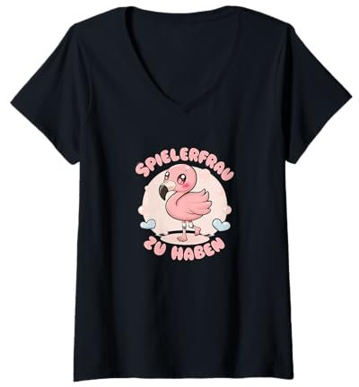 Damen Spielerfrau zu haben Fussball gucken T-Shirt mit V-Ausschnitt