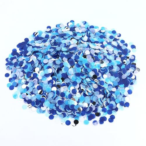 60 g di coriandoli coriandolo per matrimonio, compleanno, decorazione da tavolo blu e argento, palloncini, tavolo, confezione regalo