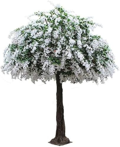 Flores de Cerezo, Flores Artificiales, árbol de Flores de Seda de Color Blanco, Plantas for Interiores y Exteriores, hogar, Boda, Fiesta, Apertura, Centro Comercial, decoración de Restaurante(5mx4m)