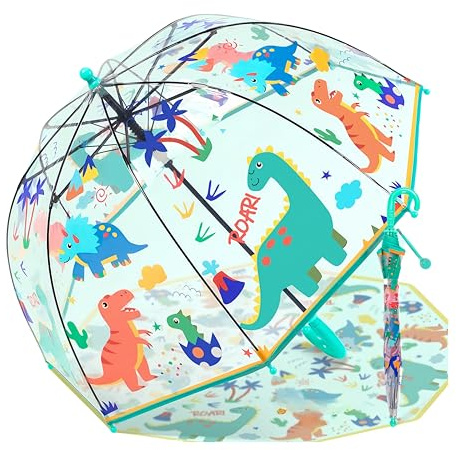 Paraguas para niños con techo de cúpula - Diseño ligero y bonito - Protección contra el viento y la lluvia - En forma de campana - Transparente - Regalos para niños, small