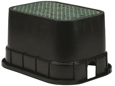 Rain Bird CPVBSTD Professional Series 12 Rectangular Sprinkler Valve Box, Black with Green Lid, 12 High
