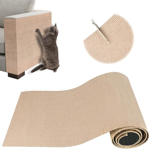 Kratzschutz Sofa Katze, Selbstklebende Kratzmatte für Möbel, Zuschneidbar | 7 Farben und 2 Größen verfügbar – zuschneidbare Kratzmatte aus robuster Polyesterfaser für Sofa und Möbel