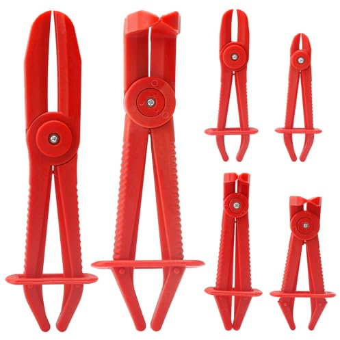 APOMOONS 6 Stück Schlauchklemmen Set Klemmzange Schlauchklemmenzange in 3 Größen Abklemmzange Schlauchklemme Schlauchschellen Zange Set für Kühlschläuchen Kraftstoffschläuche Bremsschläuche Rot