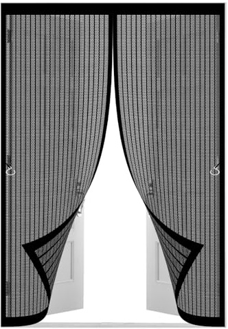Zanzariera Magnetica 98 x 240 cm Zanzariera Magnetica per Porta Anti Zanzare Mosche Insetti Varie Taglie Zanzariere Magnetiche per Porte Finestre, Nero