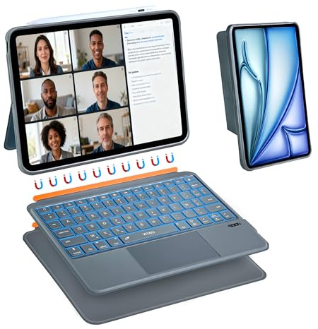 WIWU iPad Case with Keyboard Air 11 Inch M4 2026 M2/M3 A16 10th Gen Air 5/4