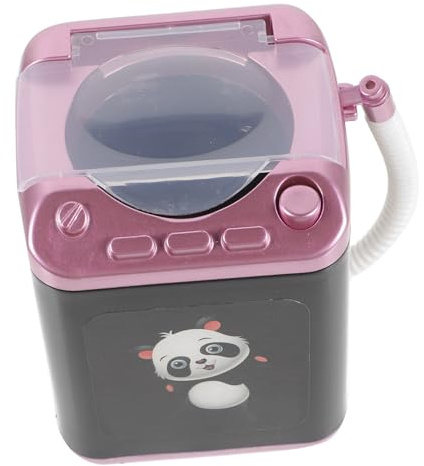 Electric Makeup Brush Cleaner Machine Mini, Sponge and Powder | Cute Plastic Design, Lightweight Quick Washing, Portable Carry Use, 2 Aaa Batteries Not Included