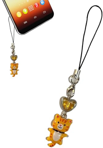 Eventerde Charme de Téléphone Chat, Porte-Clés Pendentif Lanyard, Décorations Suspendues Anti-Perte Pour Sacs Téléphones Portefeuille Adultes