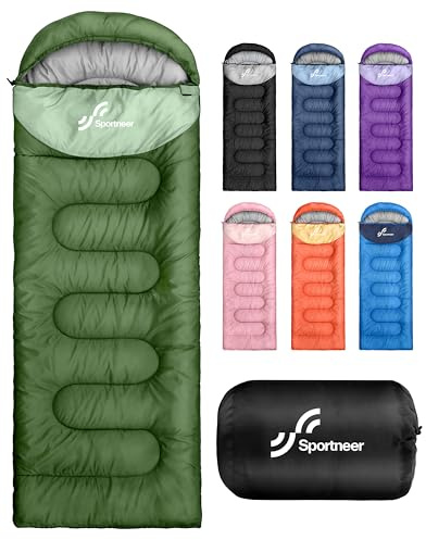 Sportneer Schlafsack Outdoor，Schlafsack 3-4 Jahreszeiten für Erwachsene & Kinder – Warm, Leicht & Tragbar – Camping, Wandern, Rucksackreisen – Deckenschlafsack Outdoor 2KG