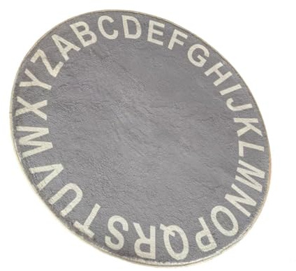 Runder Kinderspielteppich mit Buchstaben, Krabbelmatte | Stabil, Bequem und Pflegeleicht, für Kinderzimmer und Bodenbereich, Rundes Format, und Kinderbereich