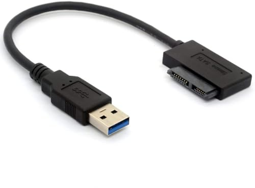 DUOBAGMA Cable adaptador USB 3.0 a SATA 7+6 de 13 pines Slimline SATA, 5 Gbps, compatible con laptop, CD, DVD, ROM, unidad óptica