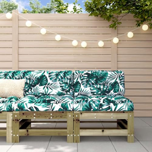 Teenpull Garten-Mittelsofas 2 STK., imprägniertes Kiefernholz, 57,5x63,5x60cm, modulares Design, langlebige Outdoor-Möbel für Terrasse & Balkon, witterungsbeständige Loungesofa-Elemente