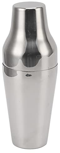 Shaker à cocktail en acier inoxydable de style français, 2 sections, mélangeur à Martini, shaker à boisson pour bar, maison, camping, pique-nique, acier inoxydable 304 durable, (Argent)