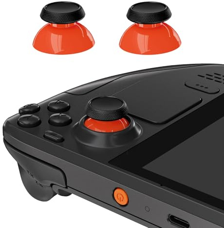 eXtremeRate Réparation Joystick Analogique de Remplacement pour Steam Deck Accessoires,Joystick Interchangeables pour Steam Deck LCD/OLED avec Capteurs & Outils-Noir&Orange