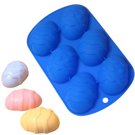 Stampo Uova Pasqua 6 Griglie, Stampo In Silicone Uova E Ghiaccio Facile Rilasciare, Divertente Vassoio Fondente Pasquale Per Realizzare Al Cioccolato, Caramelle, Gelatina, Sapone, Ghiaccio