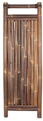 Bambuszaun Bambuswand Jakarta 180 x 60cm schwarz-braun starr aus Wulung Bambusrohren mit 6 bis 7cm Durchmesser